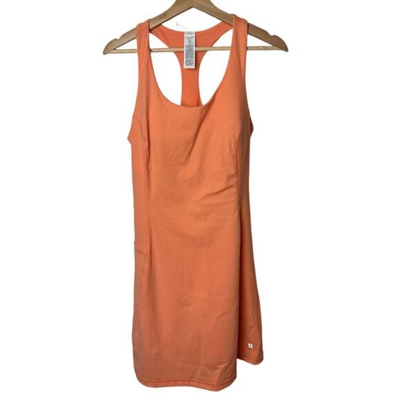 Sweaty Betty Orange Power Workout Racerback Sleeveless Dress Women's Size 8 NWOT - Picture 4 of 7